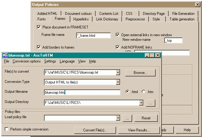 Screenshot of AscToHTM 5.0