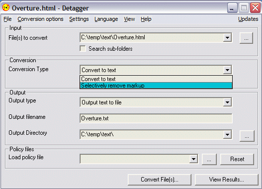 Screenshot of Detagger 2.3