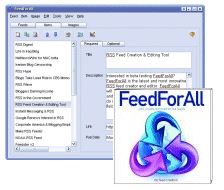 screen shot of the FeedForAll RSS Feed creation tool